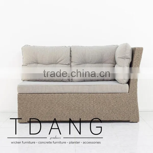 Belvedere Corner Wicker Bench - Outdoor Poly Rattan - Conversation Wicker Furniture photo-2