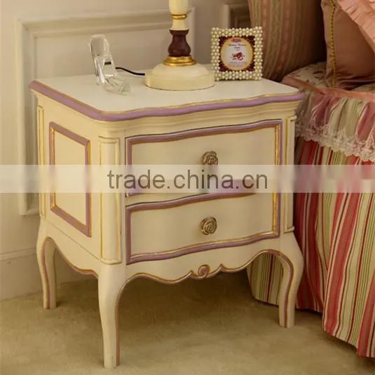 European Style Classic Design Kids Princess Imperial Crown Cloth Art Bed in Handmade Wooden Carved Design - BF07-70355 photo-2