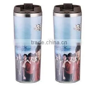 350ml/400ml/450ml Stainless Steel Inner Plastic Outer Steel Double Layer Cup photo-6