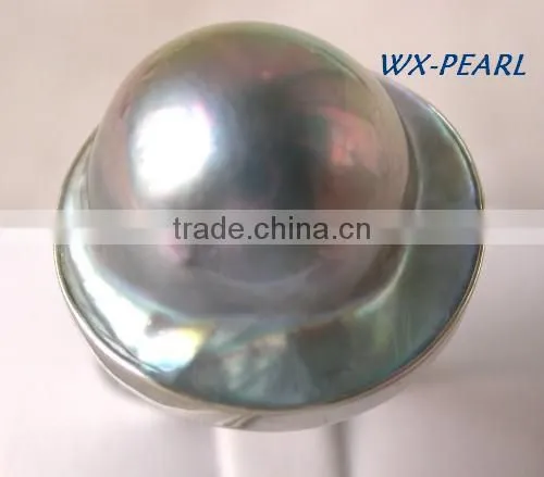 New Design Pearl Ring Gray Seawater Pearl photo-2