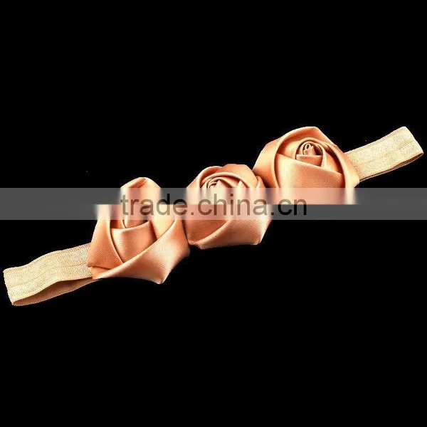 Handmade Satin Rose Flower Headband for Kids Hair Accessories photo-2