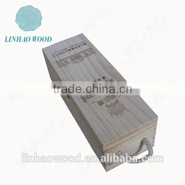 Natural & Simple Wooden Wine Box With Locker Lid ;whole Sale Wine Box photo-3