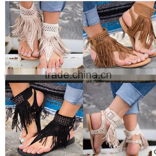 HFRW214 Large Size Wholesale 2017 News Ladies Flat Sandals photo-3