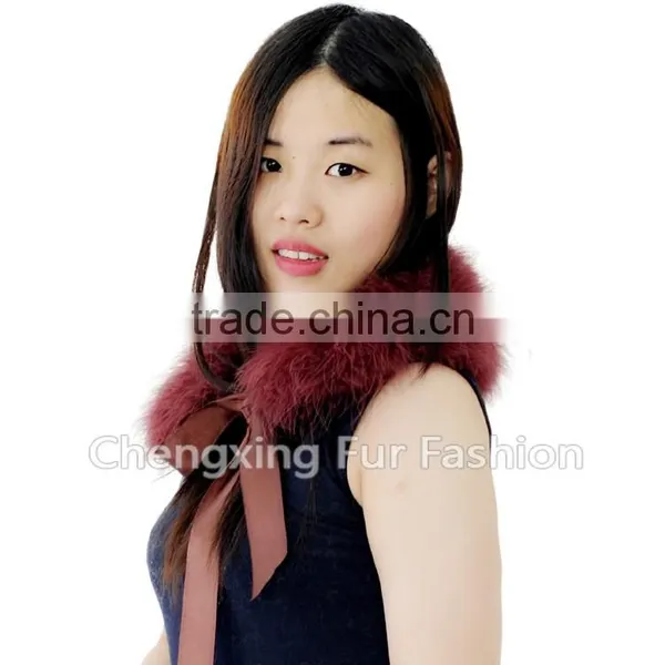 CX-A-46B Wholesale Cheap Woman Feather Turkey Fur Detachable Fur Collars photo-3