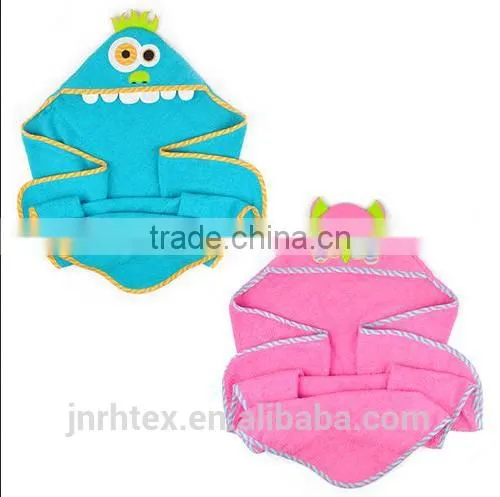 Eco-friendly Embroidery Designs Ring Spun Cotton Velour Wholesale Hooded Baby Towel for Bathroom photo-5