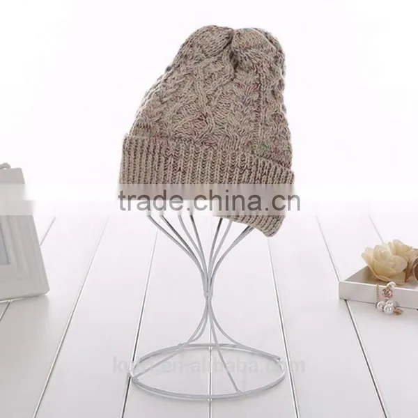TOP Selling Solid Color Wool Gorro Fashion Winter Warm Women Knitted Beanie Female Thicken Casual Knitted Hat photo-4