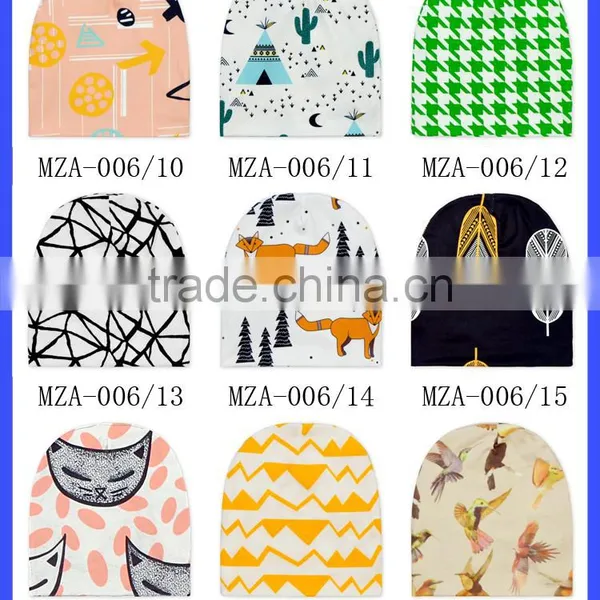 OEM Service Unisex Super Cute Newborn Baby Hats 100%Cotton Watermelon Pattern Printed Kids Beanie Cap photo-5