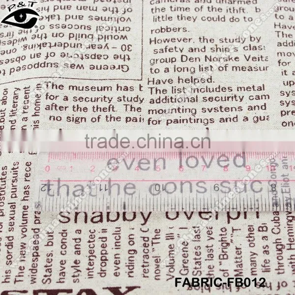 News Paper Printing Canvas Fabric Cotton/Linen Fabric Zakka Household Textile Cloth photo-2