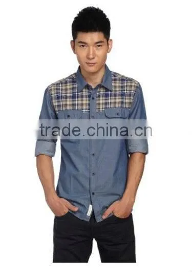 2014 Design Long Sleeve Shirt Men's Jean Shirt Polo Shirt