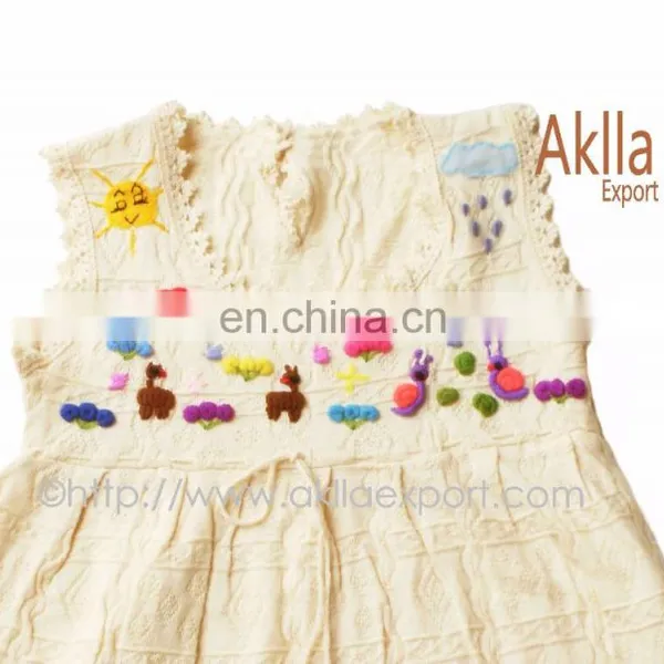 Beautiful Peruvian Cotton Woven Girls Dresses With Detailed Embroidery photo-4