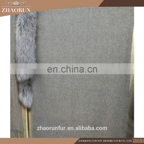 2016 Winter Genuine Pashmina Shawl With Fox Fur Collar Fashion Cashmere Cape photo-6