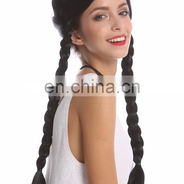 Black Pigtail Party Wigs P-W229 photo-5