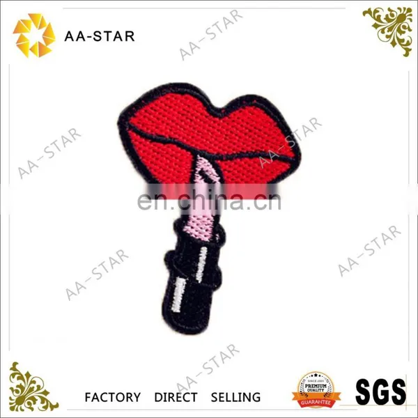 Applying lip paints jeans embroidery designs