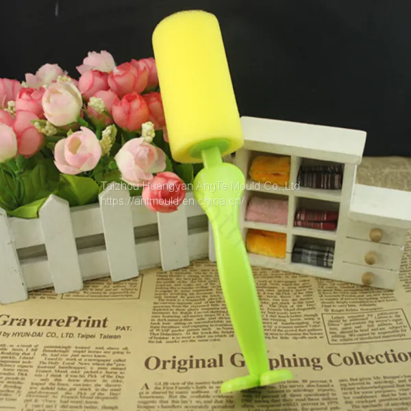 OEM Transparent PP Plastic Bottle Brush Tool Mould Factory Hand Tool Baby Feeding Milk Bottle Cleaning Sponge Brush Mould photo-4