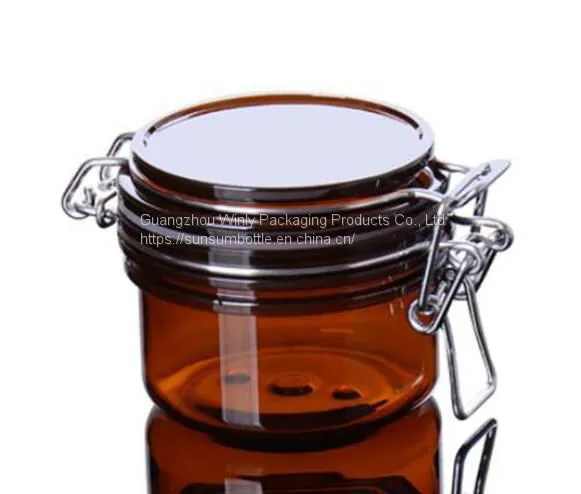 Wholsale 120ml Amber Plastic Glass Cream Jar for Facial Mask