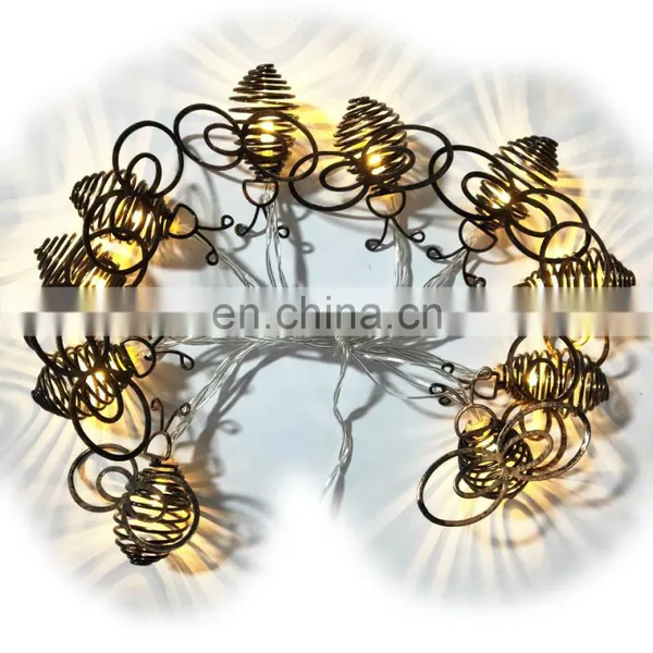2020 New Solar 10L LED Iron Honeybee Strip Outdoor Garden Light For Spring Decoration From China photo-2
