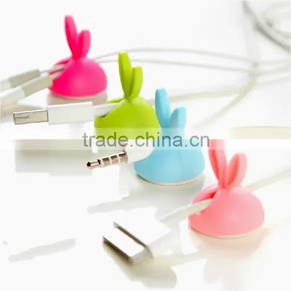 Cute Cartoon Rabbit Cable Drop Clip Desk Tidy Organiser Wire Cord USB Holder photo-4