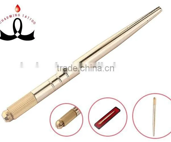 Heavy Gold Eyebrow Tattoo Manual Permanent Makeup Pen photo-4