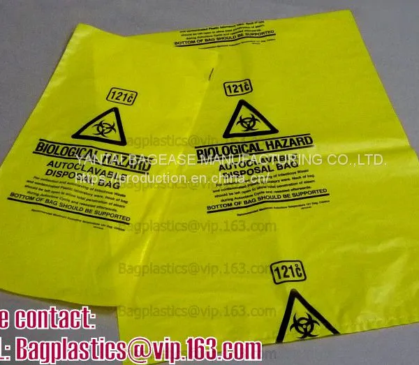 Biohazard Disposal Bags With Warning Label/Sterilization Indicator Lab Can Liners Labeling Biohazardous Trash Safely photo-3