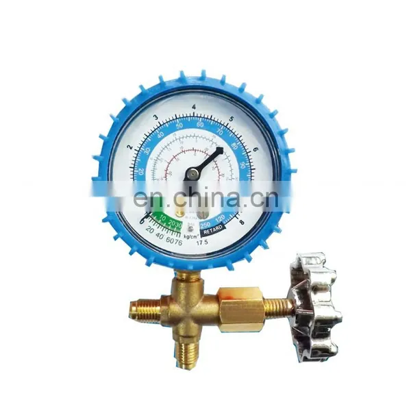 Conjunto de manómetro de colector único de bronce CT-466 para el sistema de refrigeración HVAC, carga de aire acondicionado automático AC, manómetro de colector único photo-2