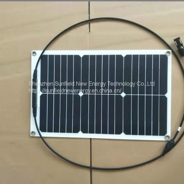 Custom Made 20W 19.8V Flexible Solar Panels High Efficiency SunPower Cells