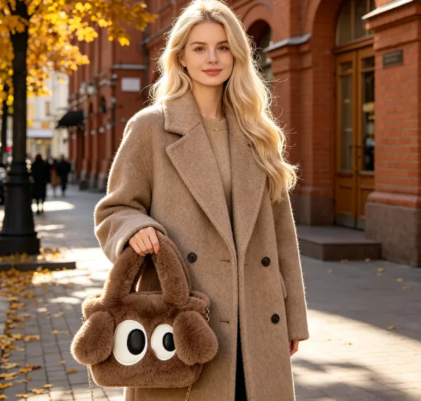 Kawaii Cartoon Faux Fur Crossbody Bag