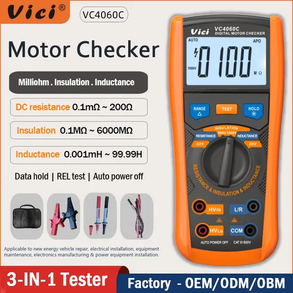 Vicimeter VC4060C Изоляторный миллиомметр, измеритель индуктивности и проверяющий прибор для двигателей