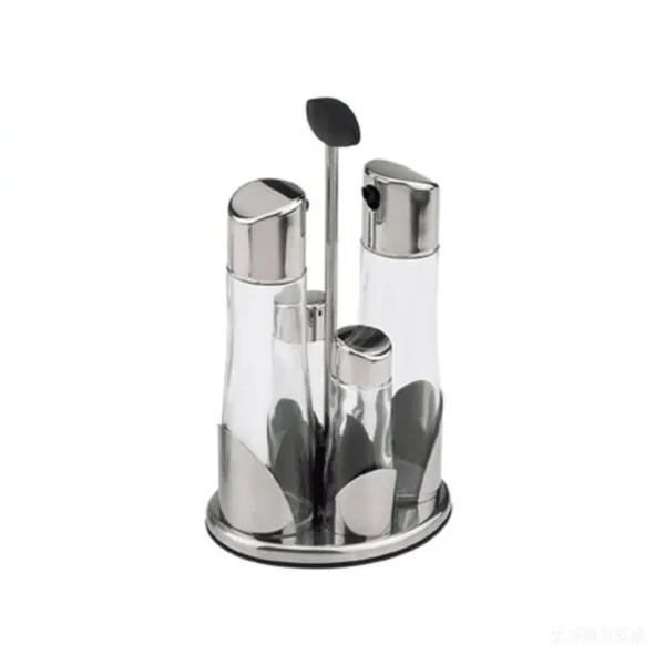 Classic Glass Condiment Set With Stand photo-4