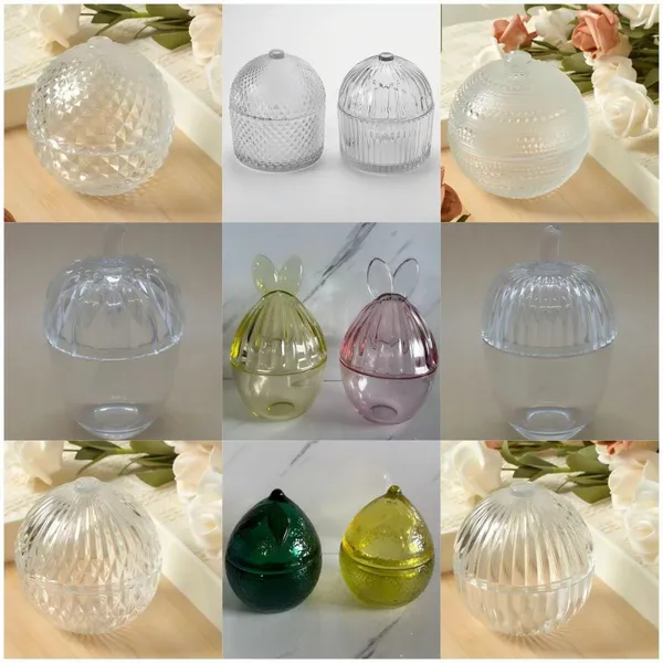Glass Jar Glass Container Candle Jar Candle Holder Glass Pot Candy Jar Food Container Christmas Jar Gift Box Glass Ball Sweet Jar