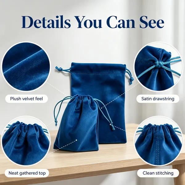 Custom Velvet Drawstring Bag Plush Velvet Dust Pouch Luxury Gift Jewelry Packaging Bag