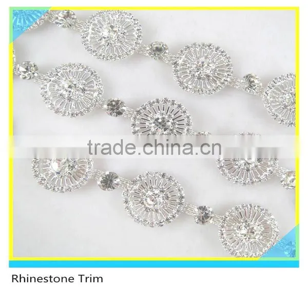 Fancy 888 Crystal Rhinestone Handmade Bead Trim Cup Chain Plated Silver photo-4