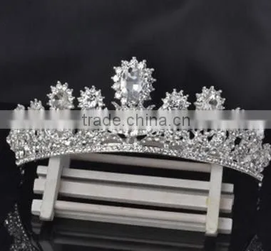The New Bride Crown Headdress Red Diamond White Wedding Jewelry photo-4