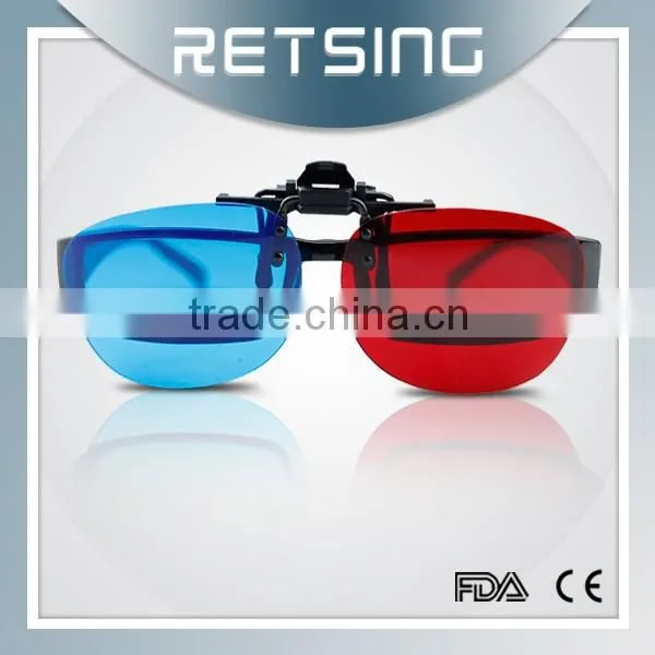 Clip On 3D Red Blue Glasses for Shortsighted People photo-5