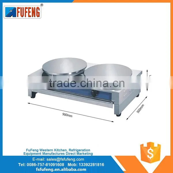 2016 New 2 Heads Gas Crepe Maker Machine FDE-2G With 2 Hot Palte Burners for Sale photo-2