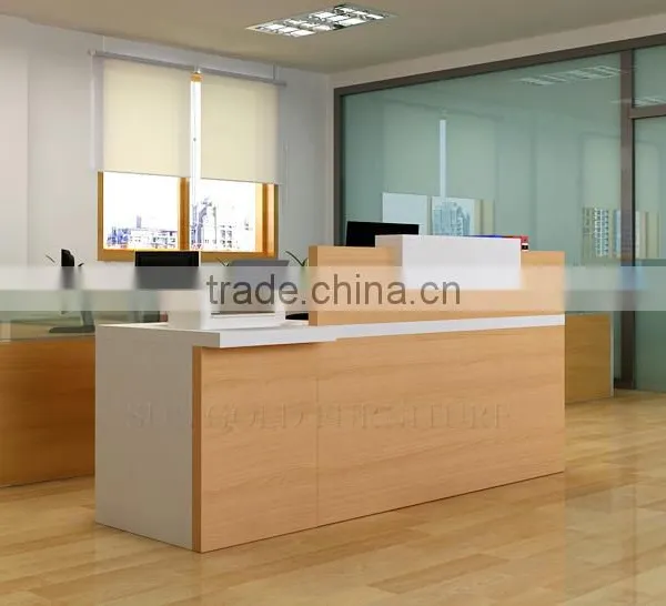 Modern Wood Half Round Glass Top Reception Desk (SZ-RT007) photo-2