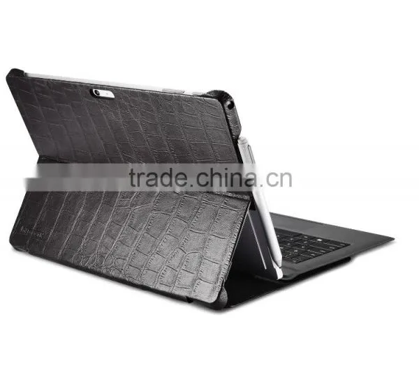 Icarer Luxury Crocodile Grain Genuine Leather Flip Case for Surface Pro 4 Ultra Thin Holder Leather Case for Surface Pro 4 photo-3