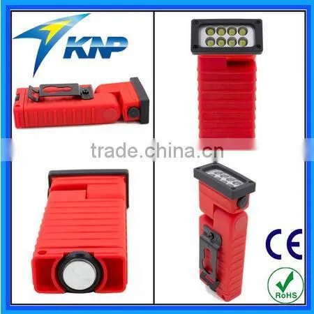 2015 Head Foldable 8 LED Small Magnetic Work Light With Clip