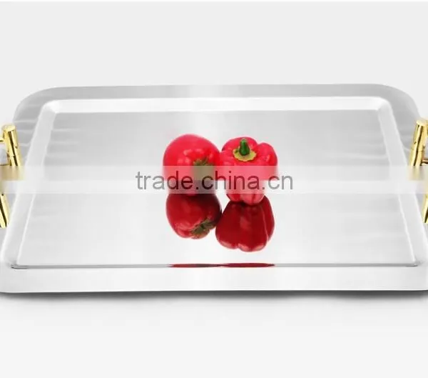 New Products of Gold Rim Stainless Steel Mirror Polishing Dinner Plates for Weddings photo-5