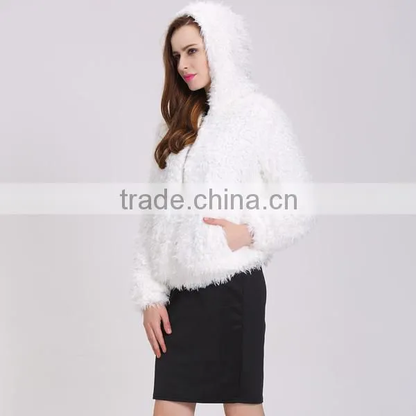 2016 Women White Long Mink Coat With Caps in China photo-4