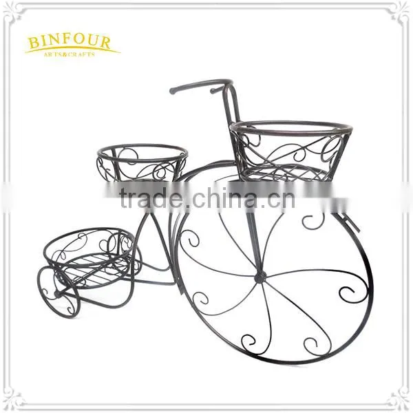 Garden Bicycle Flower Pot Planter Basket Sculpture Iron Metal Flower Stand photo-6
