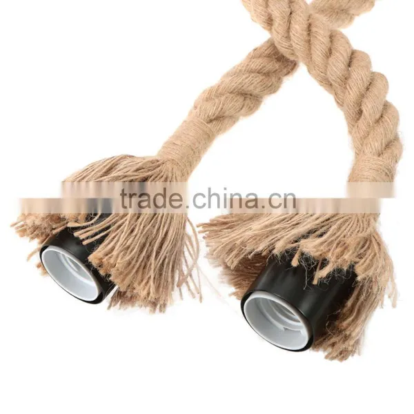 Vintage Rope Pendant Light Lamp Loft Creative Personality Industrial Lamp Edison Bulb American Style For Living Room 110v photo-5