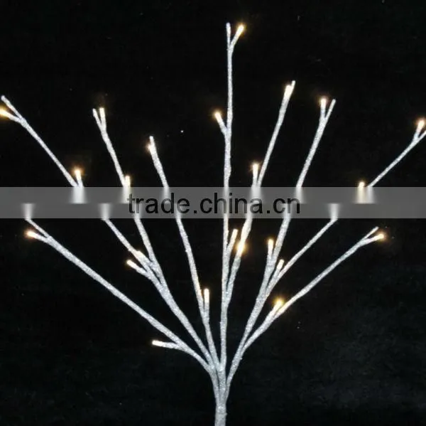 Branch Light With Silver Glitter