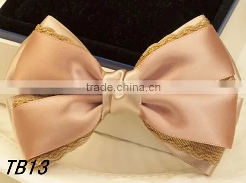 Satin Ribbon & Lace Material Made In China Fancy Hair Clips Girls Hair Bows photo-6