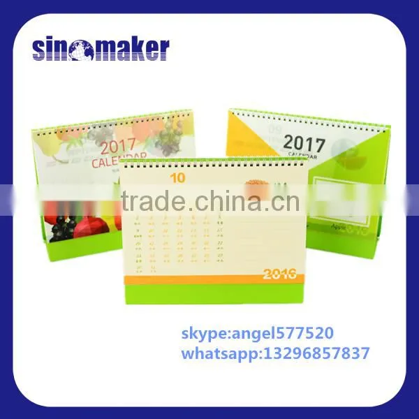 Double Metal Spiral Cheap Wholesale Stand Triangle Desk Calendar photo-6