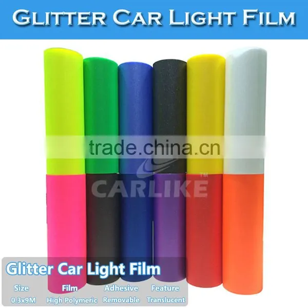 SINO CAR STICKER 12"x394" Headlights Tinted Glitter Car Wrapping Paper photo-6