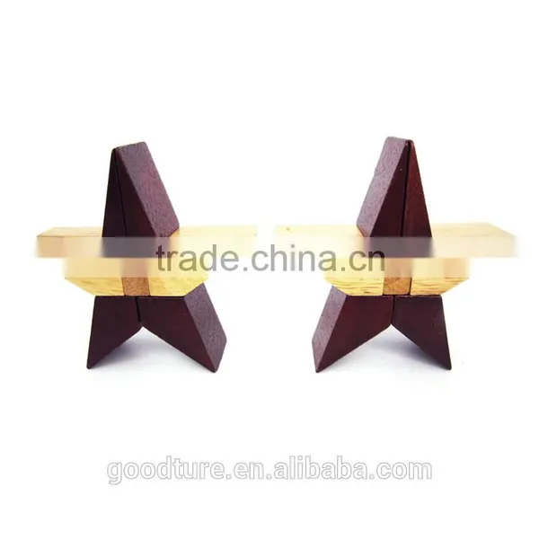 2015 Hot Sale Wooden IQ Intelligent Puzzle Magic Puzzle Kongming Lock Brain Teaser Model Number GAD1129 photo-2