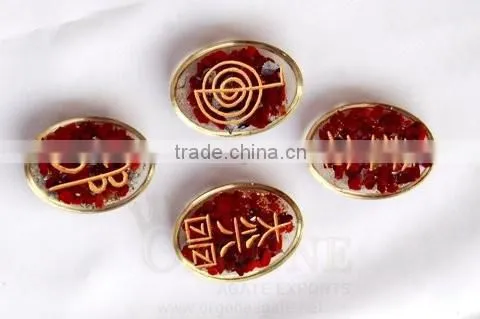Wholesale Red Jasper Orgone Oval Usai Reiki Set : Orgone Manufacture Khambhat
