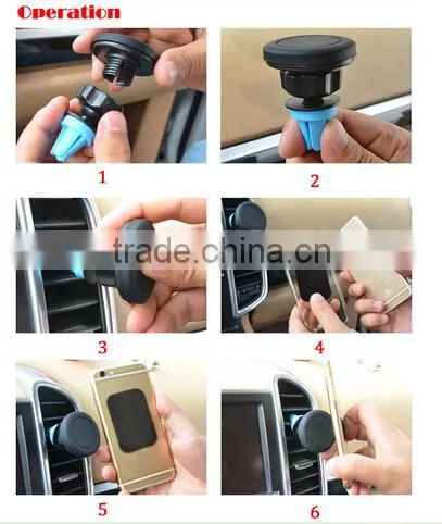 Universal Air Vent Phone Holder for Smartphone Magnetic Car Air Vent Phone Holder Portable Air Vent Smartphone Mount Holder photo-2