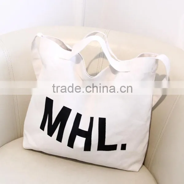 Accept Custom Logo Canvas Material Single Shopping Bag photo-2