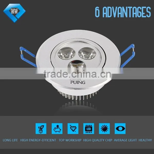 CE, LVD,RoHS Certification high quality led ceiling light with 3W epistar chip
